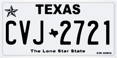TX license plate CVJ2721