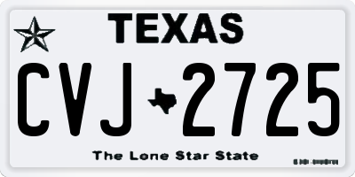 TX license plate CVJ2725