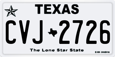 TX license plate CVJ2726
