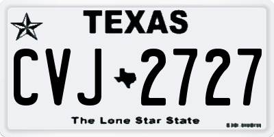TX license plate CVJ2727