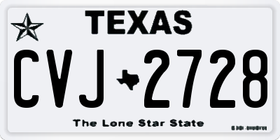 TX license plate CVJ2728