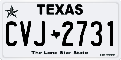 TX license plate CVJ2731