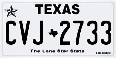 TX license plate CVJ2733