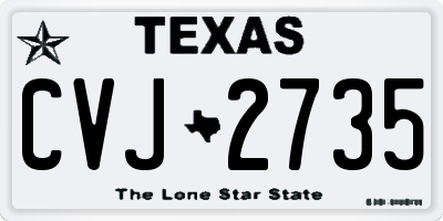 TX license plate CVJ2735