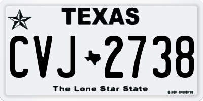 TX license plate CVJ2738