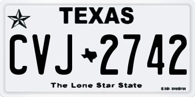 TX license plate CVJ2742