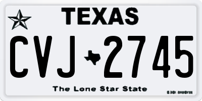 TX license plate CVJ2745