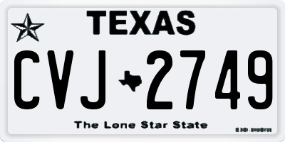 TX license plate CVJ2749