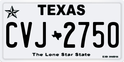 TX license plate CVJ2750