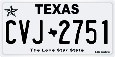 TX license plate CVJ2751
