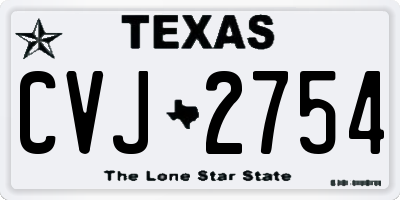 TX license plate CVJ2754
