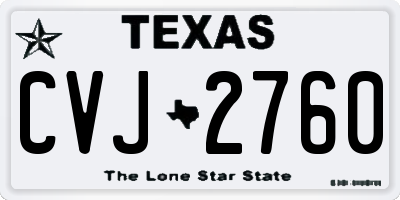 TX license plate CVJ2760