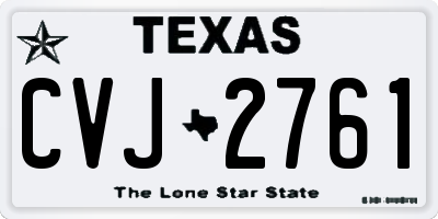 TX license plate CVJ2761
