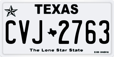 TX license plate CVJ2763
