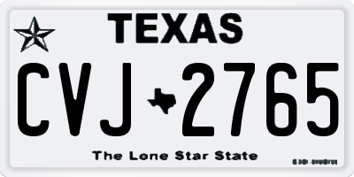 TX license plate CVJ2765