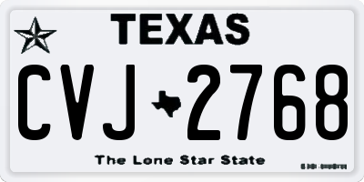 TX license plate CVJ2768