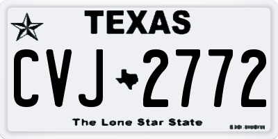 TX license plate CVJ2772