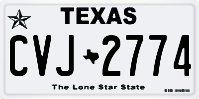 TX license plate CVJ2774