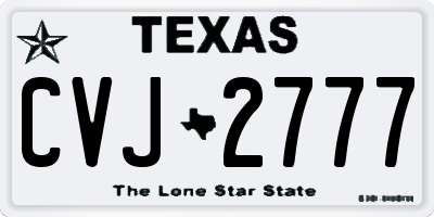 TX license plate CVJ2777
