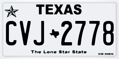 TX license plate CVJ2778