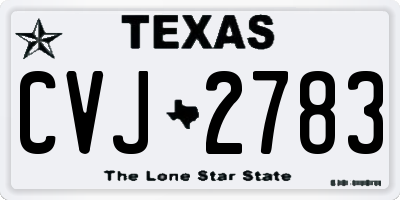 TX license plate CVJ2783