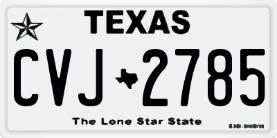 TX license plate CVJ2785