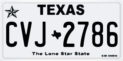 TX license plate CVJ2786