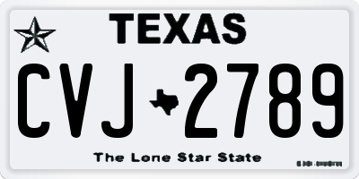 TX license plate CVJ2789
