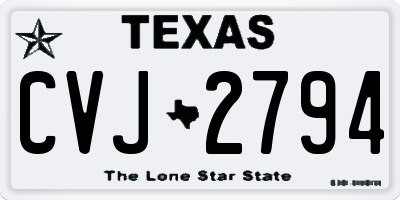 TX license plate CVJ2794
