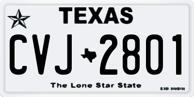 TX license plate CVJ2801