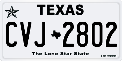 TX license plate CVJ2802