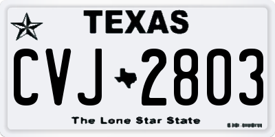 TX license plate CVJ2803