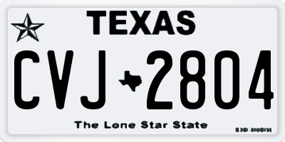 TX license plate CVJ2804