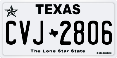 TX license plate CVJ2806