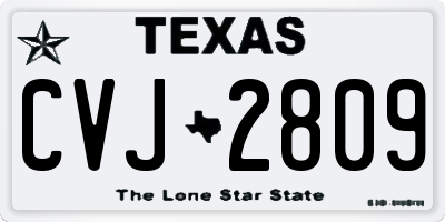 TX license plate CVJ2809