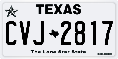 TX license plate CVJ2817