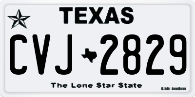 TX license plate CVJ2829