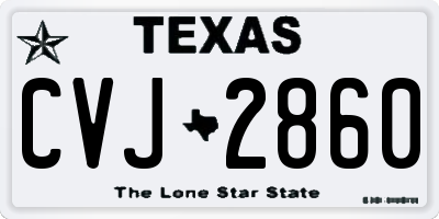 TX license plate CVJ2860
