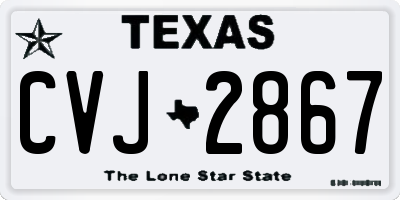 TX license plate CVJ2867