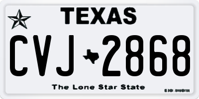 TX license plate CVJ2868
