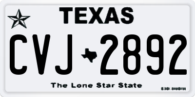 TX license plate CVJ2892