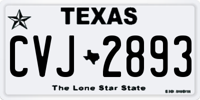 TX license plate CVJ2893