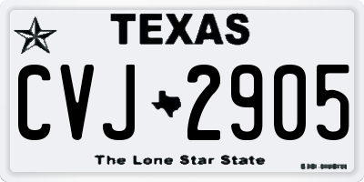 TX license plate CVJ2905