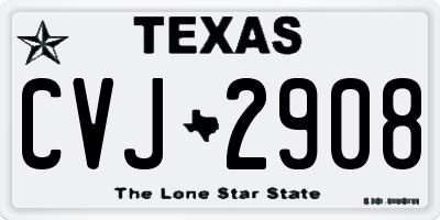 TX license plate CVJ2908