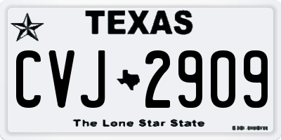 TX license plate CVJ2909