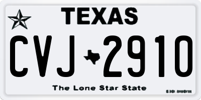 TX license plate CVJ2910