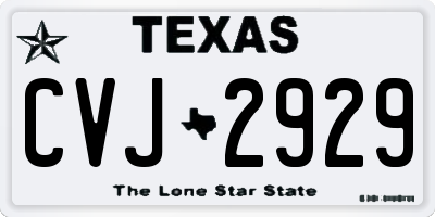 TX license plate CVJ2929