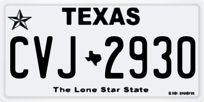 TX license plate CVJ2930