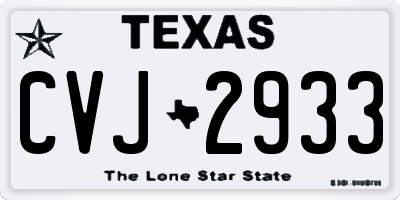 TX license plate CVJ2933