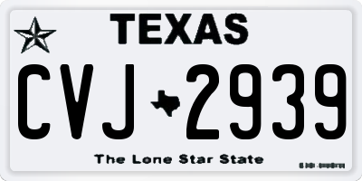 TX license plate CVJ2939